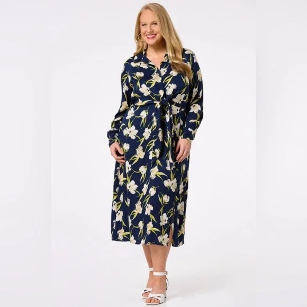 Cato | PLUS SIZE FLORAL TIE FRONT DRESS Various Sizes Available